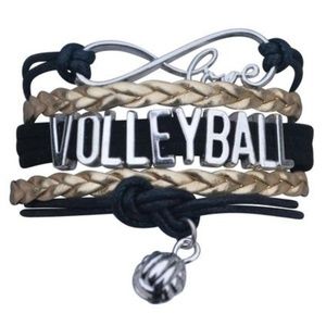 Girls Volleyball Bracelet - Black & Gold